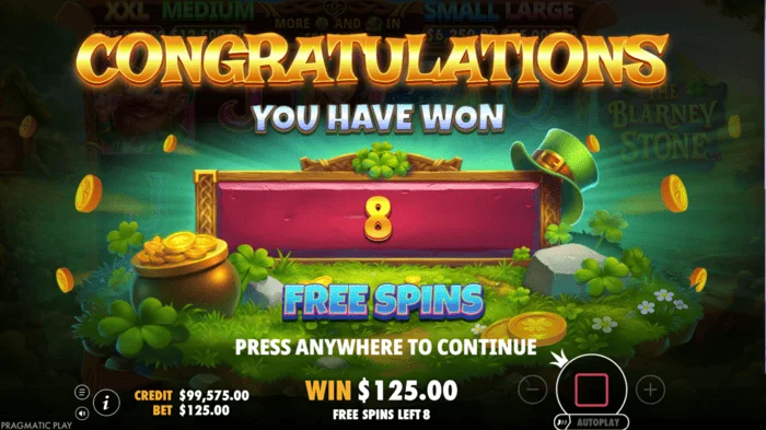 The Blarney Stone - Free Spins round trigger